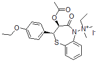 CAS 登录号：147511-30-6， [(2S,3S)-3-乙酰氧基-2-(4-乙氧基苯基)-4-氧代-2,3-二氢-1,5-苯并硫氮杂卓-5-基]-乙基-二甲基铵碘化物