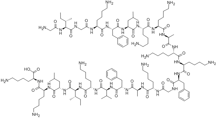 CAS#: 147664-63-9, Glycyl-L-Isoleucylglycyl-L-Lysyl-L-Phenylalanyl-L-Leucyl-L-Lysyl-L-Lysyl-L-Alanyl-L-Lysyl-L-Lysyl-L-Phenylalanylglycyl-L-Lysyl-L-Alanyl-L-Phenylalanyl-L-Valyl-L-Lysyl-L-Isoleucyl-L-Leucyl-L-Lysyl-L-Lysinamide