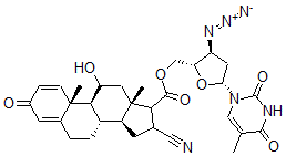 CAS#: 148335-29-9, [(2S,3S,5R)-3-Azido-5-(5-Methyl-2,4-Dioxopyrimidin-1-Yl)Oxolan-2-Yl]Methyl (8S,9S,10R,13S,14S)-16-Cyano-11-Hydroxy-10,13-Dimethyl-3-Oxo-6,7,8,9,11,12,14,15,16,17-Decahydrocyclopenta[a]Phenanthrene-17-Carboxylate