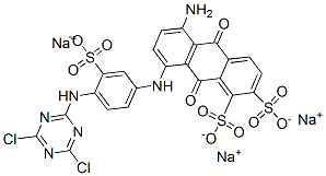 CAS 登录号：14835-74-6， 三钠5-氨基-8-[[4-[(4,6-二氯-1,3,5-三嗪-2-基)氨基]-3-磺酸基苯基]氨基]-9,10-二氢-9,10-二氧代蒽二磺酸酯