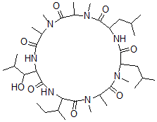 CAS#: 148619-41-4, 15-Butan-2-Yl-18-(1-Hydroxy-2-Methylpropyl)-1,3,4,10,12,13,21-Heptamethyl-6,9-Bis(2-Methylpropyl)-1,4,7,10,13,16,19-Heptazacyclohenicosane-2,5,8,11,14,17,20-Heptone