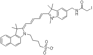 CAS#: 149021-66-9, 4-{2-[5-(5-{[(Iodoacetyl)Amino]Methyl}-1,3,3-Trimethyl-3H-Indolium-2-Yl)-2,4-Pentadien-1-Ylidene]-1,1-Dimethyl-1,2-Dihydro-3H-Benzo[E]Indol-3-Yl}-1-Butanesulfonate