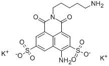 CAS 登录号：149733-79-9， 7-氨基-2-(5-氨基戊基)-2,3-二氢-1,3-二氧代-1H-苯并[去]异喹啉-5,8-二磺酸钾盐(1:2)