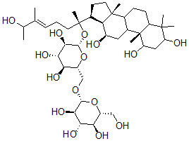 CAS#: 150626-50-9, 1,3,12,20,26-Pentahydroxydammar-24(25)-ene-20-O-glucopyranosyl-1-6-glucopyranoside