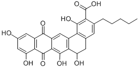 CAS#: 151013-37-5, (-)-5,6,8,13-Tetrahydro-8,13-Dioxo-1,6,7,9,11-Pentahydroxy-3-Pentyl-Benzo(a)Naphthacene-2-Carboxylic Acid