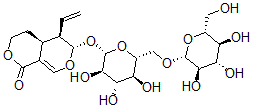 CAS 登录号：151140-40-8， (4aS,5R,6S)-5-乙烯基-6-[(2S,3R,4S,5S,6R)-3,4,5-三羟基-6-[[(2R,3R,4S,5S,6R)-3,4,5-三羟基-6-(羟基甲基)四氢吡喃-2-基]氧基甲基]四氢吡喃-2-基]氧基-4,4A,5,6-四氢-3H-吡喃并[5,4-c]吡喃-1-酮