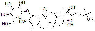 CAS#: 151703-09-2, (8S,9R,13R,16R,17R)-17-[(E,2R)-2,3-Dihydroxy-6-Methoxy-6-Methylhept-4-En-2-Yl]-3,16-Dihydroxy-4,9,13,14-Tetramethyl-2-[(2S,3R,4S,5S,6R)-3,4,5-Trihydroxy-6-(Hydroxymethyl)Oxan-2-Yl]Oxy-7,8,12,15,16,17-Hexahydro-6H-Cyclopenta[a]Phenanthren-11-One