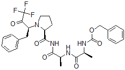 CAS 登录号：152551-55-8， N-[(2S)-1-氧代-1-[[(2S)-1-氧代-1-[[(2S)-1-[(2S)-4,4,4-三氟-3-氧代-1-苯基丁烷-2-基]吡咯烷-2-羰基]氨基]丙-2-基]氨基]丙-2-基]氨基甲酸苯甲酯