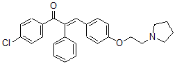 CAS#: 15272-64-7, 4-Chloro-alpha-Phenyl-4'-[2-(1-Pyrrolidinyl)Ethoxy]Chalcone