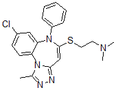 CAS 登录号：153901-48-5， 2-[(8-氯-1-甲基-6-苯基-[1,2,4]三唑并[4,3-a][1,5]苯并二氮杂卓-5-基)硫基]-N,N-二甲基乙胺