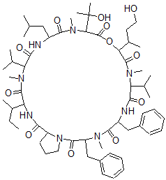 CAS 登录号：153954-73-5， 24-丁烷-2-基-12-(4-羟基丁烷-2-基)-15-(2-羟基丙-2-基)-4,10,16,22-四甲基-18-(2-甲基丙基)-3,6-二(苯基甲基)-9,21-二(丙-2-基)-13-氧杂-1,4,7,10,16,19,22,25-八氮杂双环[25.3.0]三十烷-2,5,8,11,14,17,20,23,26-九酮