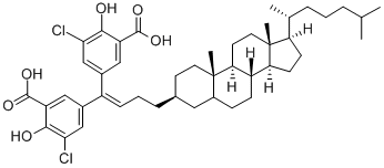 CAS#: 154212-56-3, Azanium 5-[(Z)-1-(3-Carboxy-5-Chloro-4-Hydroxyphenyl)-4-[(3S,10S,13R,17R)-10,13-Dimethyl-17-(6-Methylheptan-2-Yl)-2,3,4,5,6,7,8,9,11,12,14,15,16,17-Tetradecahydro-1H-Cyclopenta[a]Phenanthren-3-Yl]But-1-Enyl]-3-Chloro-2-Hydroxybenzoate
