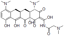 CAS 登录号：154445-07-5， N-[(E)-[(4S,4aS,5aR,12aS)-4,7-二(二甲基氨基)-10,11,12a-三羟基-1,3,12-三氧代-4a,5,5a,6-四氢-4H-并四苯-2-亚基]-羟基甲基]-2-二甲基氨基乙酰胺
