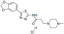 CAS 登录号：154663-28-2， N-[5-(1,3-苯并二氧戊环-5-基)-1,3,4-噻二唑-2-基]-3-(4-甲基哌嗪-1-基)丙酰胺盐酸盐