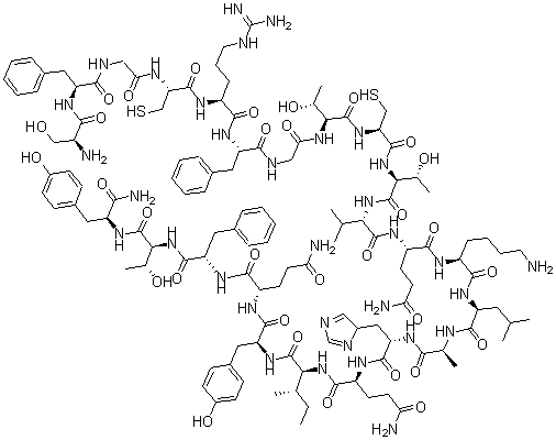 CAS#: 154765-05-6, L-Seryl-L-Phenylalanylglycyl-L-Cysteinyl-L-Arginyl-L-Phenylalanylglycyl-L-Threonyl-L-Cysteinyl-L-Threonyl-L-Valyl-L-Glutaminyl-L-Lysyl-L-Leucyl-L-Alanyl-L-Histidyl-L-Glutaminyl-L-Isoleucyl-L-Tyrosyl-L-Glutaminyl-L-Phenylalanyl-L-Threonyl-L-L-Tyrosinamide