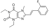 CAS#: 155271-91-3, 1,3-Diethyl-8-[(E)-2-(2-Fluorophenyl)Ethenyl]-7-Methylpurine-2,6-Dione