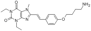 CAS 登录号：155272-09-6， 8-[(E)-2-[4-(4-氨基丁氧基)苯基]乙烯基]-1,3-二乙基-7-甲基嘌呤-2,6-二酮