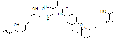 CAS#: 155660-92-7, (6E,10E)-3,9-Dihydroxy-N-[2-Hydroxy-4-[3-[8-[(E)-6-Hydroxy-3,5-Dimethylhept-4-Enyl]-3-Methyl-1,7-Dioxaspiro[5.5]Undecan-2-Yl]Propylamino]-3-Methyl-4-Oxobutyl]-4-Methyldodeca-6,10-Dienamide
