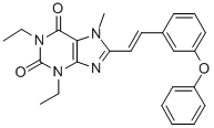 CAS 登录号：155814-36-1， 1,3-二乙基-7-甲基-8-[(E)-2-[3-(苯氧基)苯基]乙烯基]嘌呤-2,6-二酮