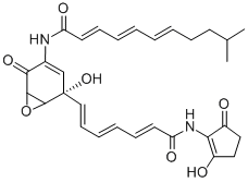 CAS#: 156250-43-0, (2E,4E,6E)-N-[2-Hydroxy-2-[(1E,3E,5E)-7-[(2-Hydroxy-5-Oxo-1-Cyclopentenyl)Amino]-7-Oxohepta-1,3,5-Trienyl]-5-Oxo-7-Oxabicyclo[4.1.0]Hept-3-En-4-Yl]-10-Methylundeca-2,4,6-Trienamide
