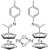CAS#: 156279-08-2, Di-m-Chlorobis[2-[1-[(4-Methylphenyl)Imino]Ethyl]Ferrocenyl]Di-Palladium