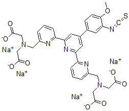 CAS 登录号：157837-77-9， 2-[[6-[6-[6-[[二(2-氧代-2-氧代乙基)氨基]甲基]吡啶-2-基]-4-(3-异硫氰酸基-4-甲氧基苯基)吡啶-2-基]吡啶-2-基]甲基-(2-氧代-2-氧代乙基)氨基]乙酸四钠盐