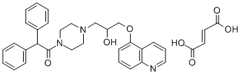 CAS#: 158681-49-3, 4-(Diphenylacetyl)-alpha-((5-quinolinyloxy)methyl)-1-piperazineethanol (E)-2-butenedioate (2:3) (salt)
