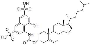 CAS 登录号：158721-72-3， 4-(((3-胆固醇氧基)羰基)氨基)-5-羟基-2,7-萘二磺酸