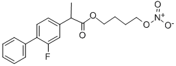 CAS 登录号:158836-71-6, 4-硝基氧基丁基2-(3-氟-4-苯基苯基)丙酸酯