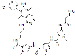 CAS#: 159506-80-6, 4-[[4-[[4-(3-Aminopropanoylamino)-1-Methylpyrrole-2-Carbonyl]Amino]-1-Methylpyrrole-2-Carbonyl]Amino]-N-[3-[(9-Methoxy-5,11-Dimethyl-6H-Pyrido[4,3-b]Carbazol-1-Yl)Amino]Propyl]-1-Methylpyrrole-2-Carboxamide