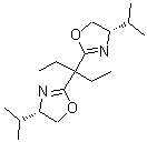 CAS 登录号：160191-65-1， (4S,4'S)-2,2'-(3,3-戊烷二基)二(4-异丙基-4,5-二氢-1,3-恶唑)