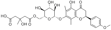 CAS#: 161161-68-8, 3-Hydroxy-3-Methyl-5-Oxo-5-[[(2R,3S,4S,5R,6S)-3,4,5-Trihydroxy-6-[(2S)-5-Hydroxy-2-(4-Methoxyphenyl)-6,8-Dimethyl-4-Oxochroman-7-Yl]Oxyoxan-2-Yl]Methoxy]Pentanoic Acid