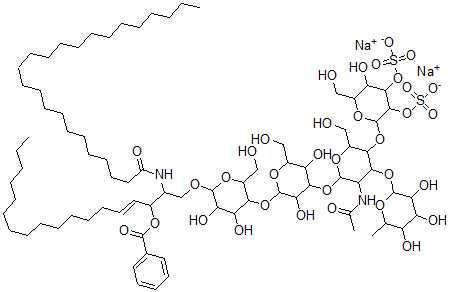 CAS#: 162635-34-9, Disodium [2-[5-acetamido-6-[2-[4,5-dihydroxy-2-(hydroxymethyl)-6-[(E)-3-phenylcarbonyloxy-2-(tetracosanoylamino)octadec-4-enoxy]oxan-3-yl]oxy-3,5-dihydroxy-6-(hydroxymethyl)oxan-4-yl]oxy-2-(hydroxymethyl)-4-(3,4,5-trihydroxy-6-methyl-oxan-2-yl)oxy-oxan-3-yl]oxy-5-hydroxy-6-(hydroxymethyl)-4-sulfonatooxy-oxan-3-yl] sulfate