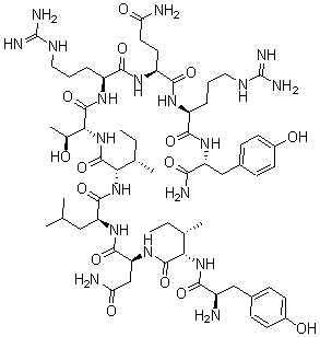 CAS#: 163887-48-7, D-Tyrosyl-L-Isoleucyl-L-Asparaginyl-L-Leucyl-L-Isoleucyl-D-Threonyl-L-Arginyl-L-Glutaminyl-L-Arginyl-D-Tyrosinamide