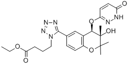 CAS 登录号：164178-54-5， 乙基4-[5-[(3S,4R)-3-羟基-2,2,3-三甲基-4-[(6-氧代-1H-哒嗪-3-基)氧基]色满-6-基]四唑-1-基]丁酸酯
