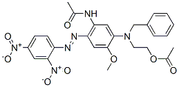 CAS 登录号：16421-41-3， N-[5-[[2-(乙酰氧基)乙基]苄基氨基]-2-[(2,4-二硝基苯基)偶氮]-4-甲氧基苯基]-乙酰胺