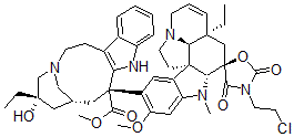 CAS#: 165659-77-8, 3''-(beta-Chloroethyl)-2'',4''-dioxo-3,5''-spirooxazolidino-4-deacetoxyvinblastine