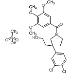 CAS 登录号：167262-42-2， [3-(3,4-二氯苯基)-3-(2-羟基乙基)-1-吡咯烷基](3,4,5-三甲氧基苯基)甲酮甲烷磺酸酯(1:1)