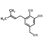 CAS 登录号：167504-49-6， 5-(羟基甲基)-3-(3-甲基-2-丁烯-1-基)-1,2-苯二酚