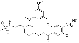 CAS#: 167710-87-4, N-{2-[4-(3-{4-Amino-5-Chloro-2-[(3,5-Dimethoxybenzyl)Oxy]Phenyl}-3-Oxopropyl)-1-Piperidinyl]Ethyl}Methanesulfonamide Hydrochloride (1:1)