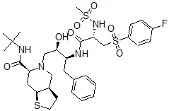 CAS#: 169168-43-8, (3aR,6S,7aS)-N-Tert-Butyl-5-[(2R,3S)-3-[[(2S)-3-(4-Fluorophenyl)Sulfonyl-2-Methanesulfonamidopropanoyl]Amino]-2-Hydroxy-4-Phenylbutyl]-3,3a,4,6,7,7a-Hexahydro-2H-Thieno[2,3-d]Pyridine-6-Carboxamide