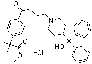 CAS 登录号：169280-33-5， 4-[4-[4-(羟基二苯基甲基)-1-哌啶基]-1-氧代丁基]-alpha,alpha-二甲基-苯乙酸甲酯盐酸盐(1:1)