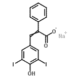 CAS 登录号：17162-17-3， 钠3-(4-羟基-3,5-二碘苯基)-2-苯基丙烯酸酯