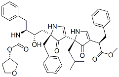 CAS#: 173091-94-6, Methyl (2R)-2-[(5S)-5-[(5S)-5-[(2S,3S)-2-Hydroxy-3-[[(3S)-Oxolan-3-Yl]Oxycarbonylamino]-4-Phenylbutyl]-4-Oxo-5-(Phenylmethyl)-1H-Pyrrol-3-Yl]-5-(2-Methylpropyl)-4-Oxo-1H-Pyrrol-3-Yl]-3-Phenylpropanoate