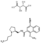 CAS#: 173429-65-7, (2S,3S)-2,3-Dihydroxysuccinic Acid - N-{[(2S)-1-Butyl-2-Pyrrolidinyl]Methyl}-4-Cyano-1-Methoxy-2-Naphthamide (1:1)