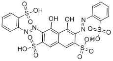 CAS 登录号:1738-02-9, 3,6-二(o-磺基苯基偶氮)-4,5-二羟基萘-2,7-二磺酸