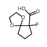 CAS#: 174460-68-5, 6-Fluoro-1,4-Dioxaspiro[4.4]Nonane-6-Carboxylic Acid