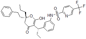 CAS#: 174590-27-3, N-[3-[(1S)-1-[(6R)-2-Hydroxy-4-Oxo-6-(2-Phenylethyl)-6-Propyl-5H-Pyran-3-Yl]Propyl]Phenyl]-5-(Trifluoromethyl)Pyridine-2-Sulfonamide