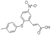 CAS 登录号：175278-45-2， 3-[2-[(4-甲基苯基)硫代]-5-硝基苯基]-2-丙烯酸