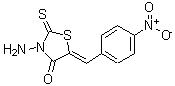 CAS 登录号：17592-96-0， (5Z)-3-氨基-5-(4-硝基苄基亚基)-2-硫代-1,3-噻唑烷-4-酮